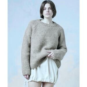 Indi + Ash Nova Gray Walnut Cotton Alpaca Heavy Oversized Sweater 3 M